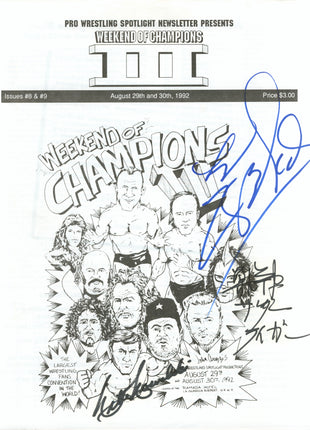Larry Zbyszko, Killer Kowalski & Jushin Liger triple signed Weekend of Champions 3 Event Program