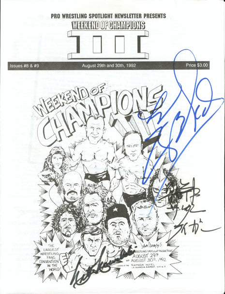 Larry Zbyszko, Killer Kowalski & Jushin Liger triple signed Weekend of Champions 3 Event Program