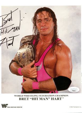 Bret Hart signed 8x10 Photo (w/ JSA)