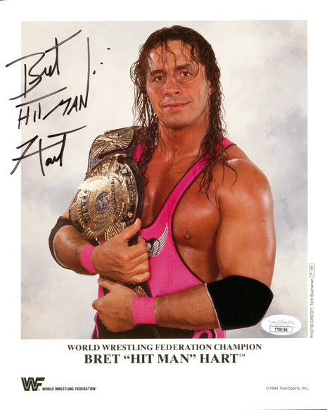 Bret Hart signed 8x10 Photo (w/ JSA)
