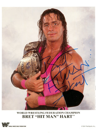 Bret Hart signed 8x10 Photo