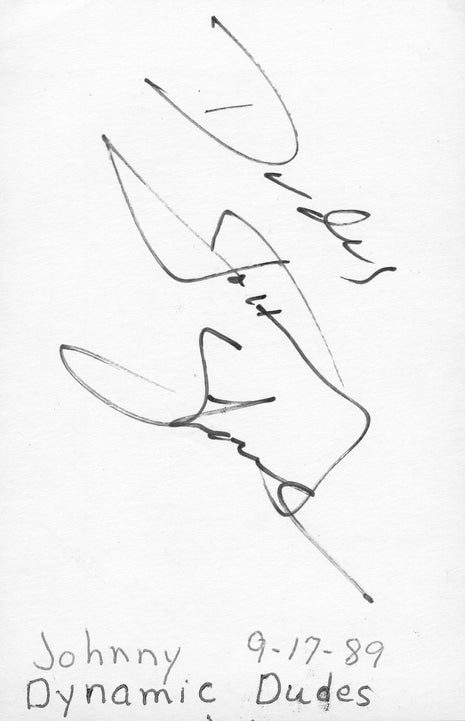 Dynamic Dudes - Johnny Ace & Shane Douglas dual signed Cut