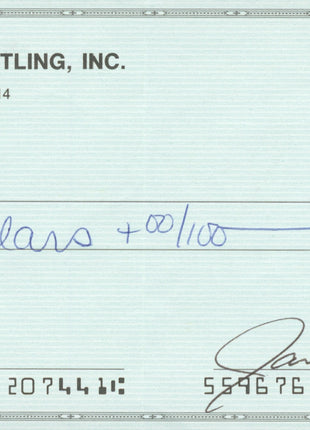 Jim Cornette & Ron Harris dual signed Bank Check