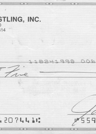 Stan Lane & Jim Cornette dual signed Bank Check