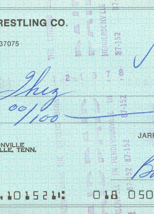 Lou Thesz & Bob Wright dual signed Bank Check