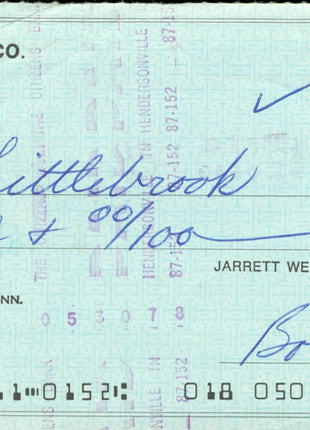 Lord Littlebrook & Bob Wright dual signed Bank Check