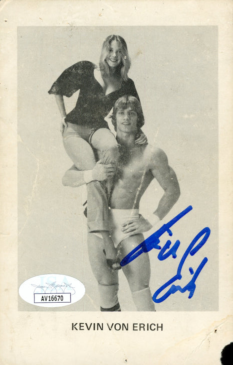 Kevin Von Erich signed 3.5x5.5 Photo (w/ JSA)