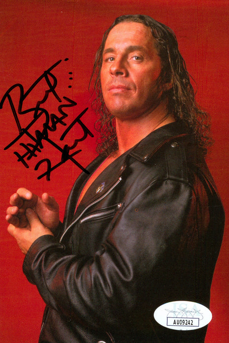 Bret Hart signed 4x6 WCW Card (w/ JSA)