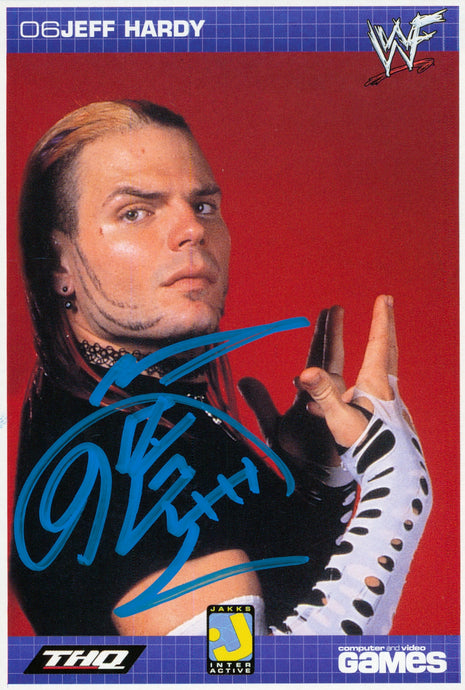 Jeff Hardy signed 4x6 Photo (THQ Card)