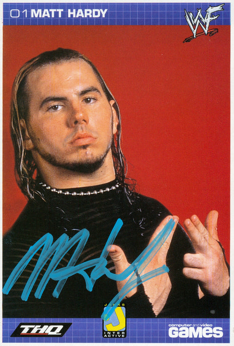 Matt Hardy signed 4x6 Photo (THQ Card)