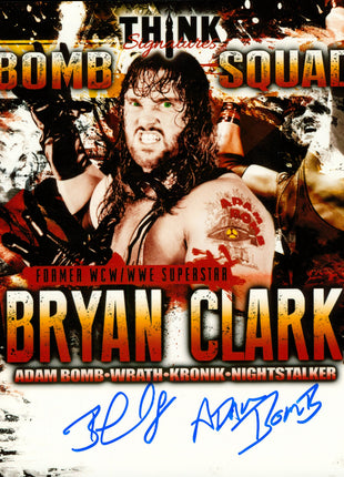 Bryan Clark & Adam Bomb dual signed 8x10 Photo