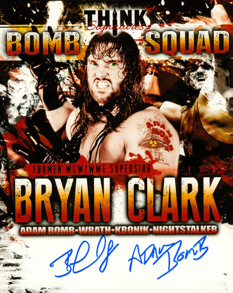 Bryan Clark & Adam Bomb dual signed 8x10 Photo