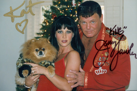Jerry Lawler & The Kat dual signed 4x6 Photo