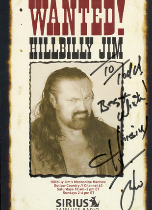 Hillbilly Jim signed 7.5x5 Promotional Card *TO TODD*