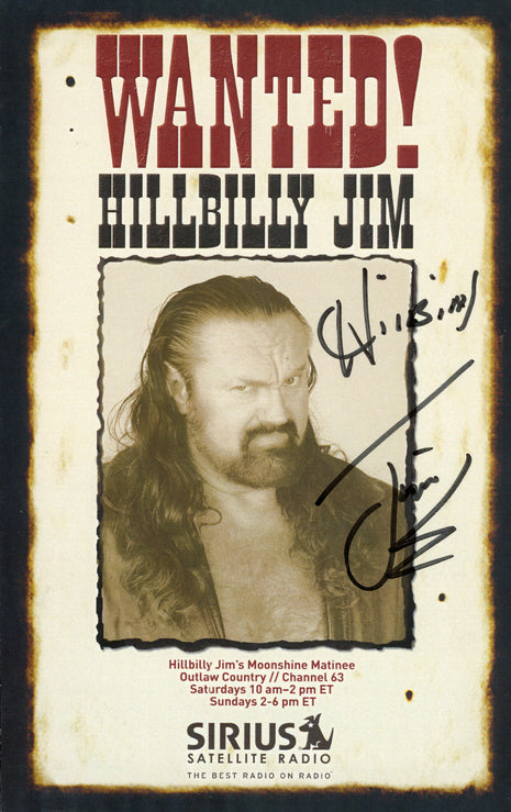 Hillbilly Jim signed 7.5x5 Promotional Card
