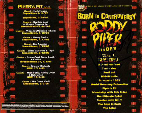 Rowdy Roddy Piper signed DVD Insert (No Discs)