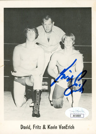 Kevin Von Erich signed 4x5.5 Photo (w/ JSA)