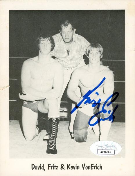 Kevin Von Erich signed 4x5.5 Photo (w/ JSA)