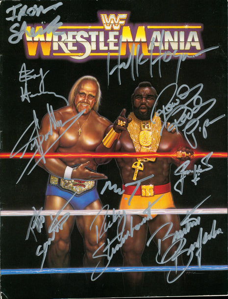 Multi-signed original WWF WrestleMania 1 Event Program (w/ Beckett)