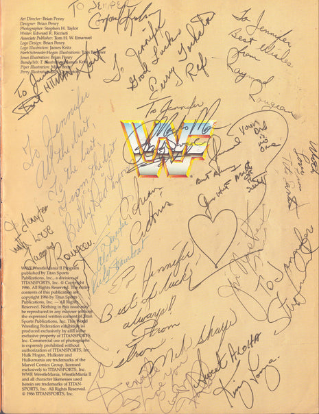 WWF WrestleMania 2 Signed Program (15+ RARE signatures)