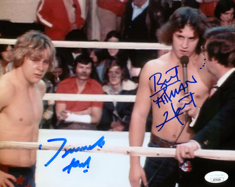 Dynamite Kid & Bret Hart dual signed 8x10 Photo (w/ JSA)