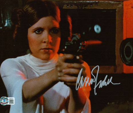 Carrie Fisher (Star Wars) signed 8x10 Photo (w/ Beckett)