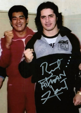 Dynamite Kid & Bret Hart dual signed 8x10 Photo (w/ JSA)