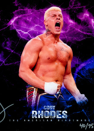 Cody Rhodes signed 8x10 Photo w/Upper Deck Cert 40/75