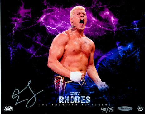 Cody Rhodes signed 8x10 Photo w/Upper Deck Cert 40/75