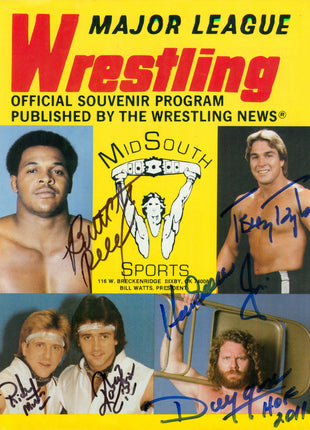 Butch Reed, Terry Taylor, Ricky Morton, Robert Gibson & Jim Duggan multi-signed Major League Wrestling Program