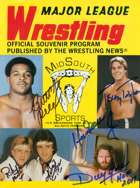 Butch Reed, Terry Taylor, Ricky Morton, Robert Gibson & Jim Duggan multi-signed Major League Wrestling Program