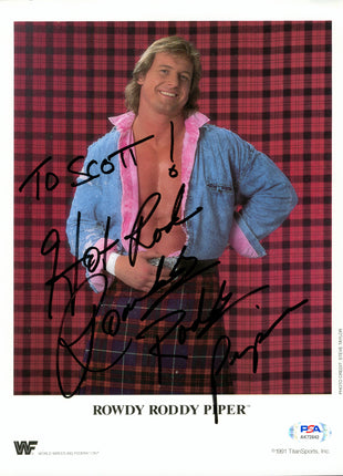 Rowdy Roddy Piper signed 8x10 Photo (w/ PSA)