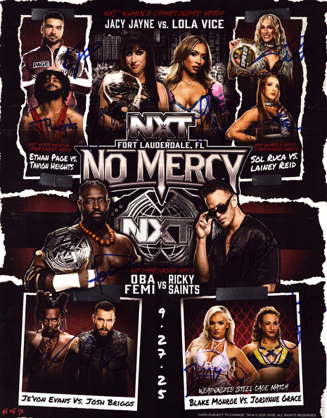 NXT No Mercy 2025 multi-signed 11x14 Photo