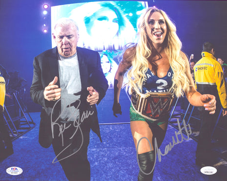 Ric Flair & Charlotte Flair dual signed 11x14 Photo (w/ JSA & PSA)