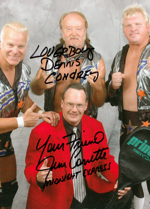 Jim Cornette, Dennis Condrey & Stan Lane triple signed 8x10 Photo