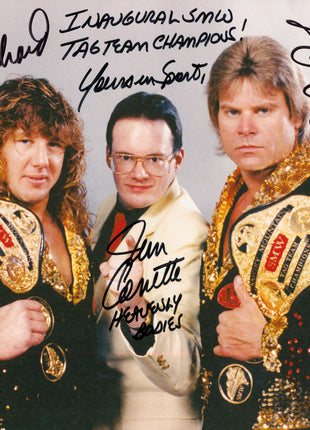 Tom Prichard, Jim Cornette & Stan Lane triple signed 8x10 Photo