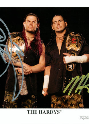 Jeff Hardy & Matt Hardy dual signed 8x10 Photo (w/ Beckett)