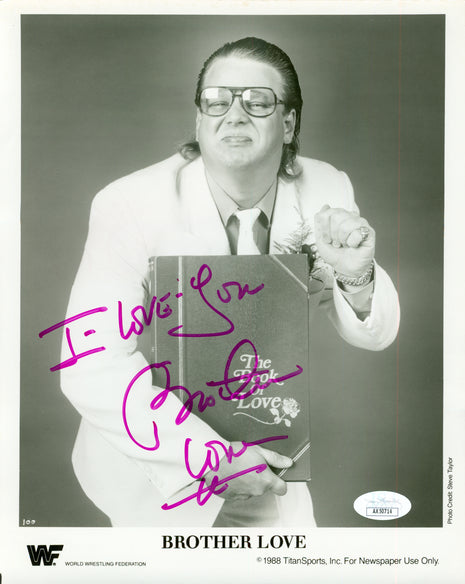 Brother Love signed 8x10 Photo (w/ JSA)