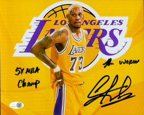 Dennis Rodman (Lakers) signed 8x10 Photo (w/ JSA)