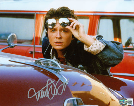 Michael J Fox (Back to the Future) signed 8x10 Photo (w/ Beckett) *SILVER SHARPIE*