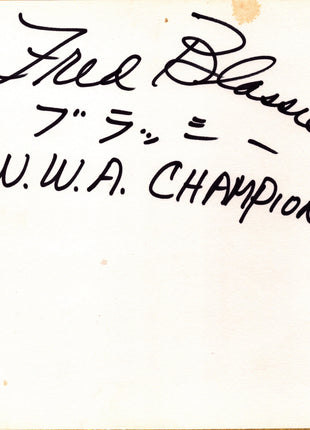 Freddie Blassie signed Japanese Shikishi Board