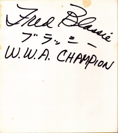 Freddie Blassie signed Japanese Shikishi Board
