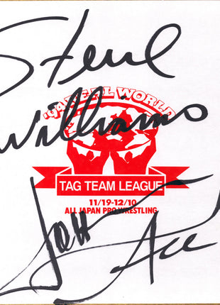 Steve Williams & Johnny Ace dual signed Japanese Shikishi Board