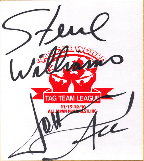 Steve Williams & Johnny Ace dual signed Japanese Shikishi Board