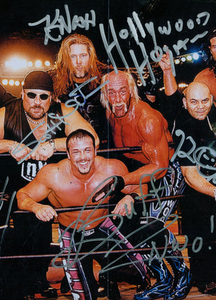 Hulk Hogan, Kevin Nash, Buff Bagwell, Konnan, Eric Bischoff multi-signed 8x10 Photo (w/ JSA)