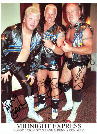 Bobby Eaton, Dennis Condrey & Stan Lane triple signed 8x10 Photo