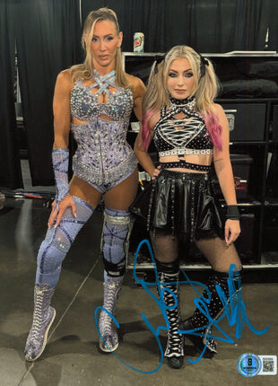 Charlotte Flair & Alexa Bliss dual signed 8x10 Photo (w/ Beckett)