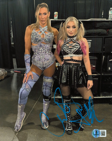 Charlotte Flair & Alexa Bliss dual signed 8x10 Photo (w/ Beckett)