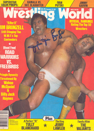 Jim Brunzell signed Wrestling World Magazine December 1985