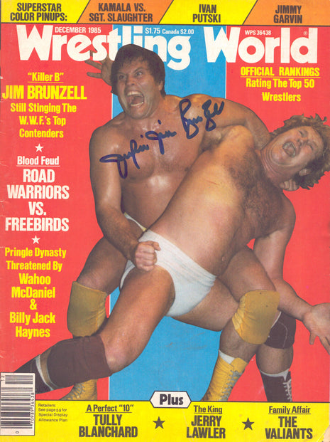 Jim Brunzell signed Wrestling World Magazine December 1985
